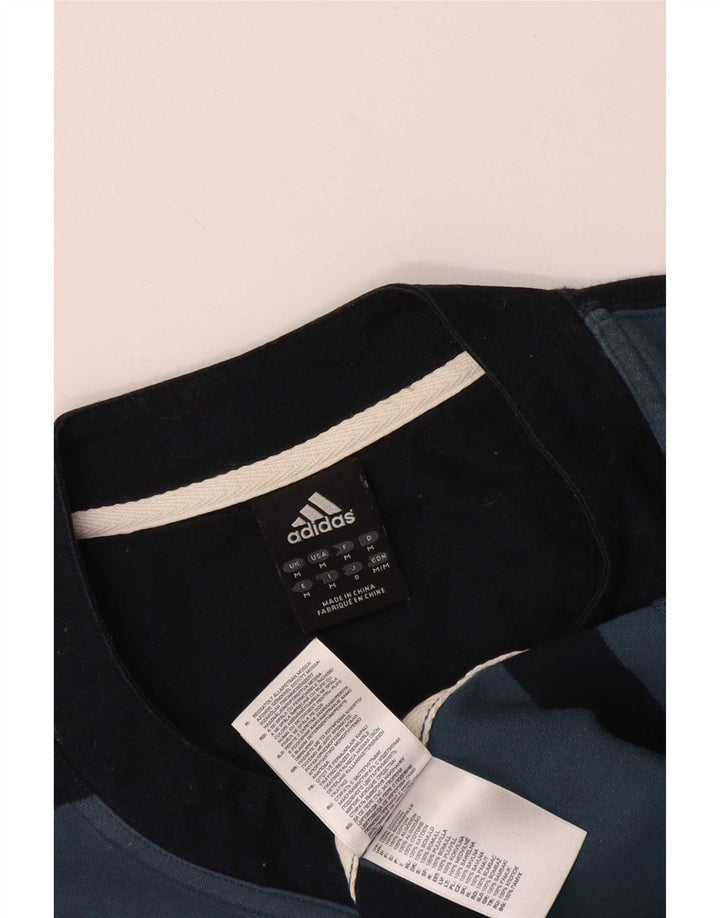 T-shirt da uomo Adidas Top in cotone a righe blu medio