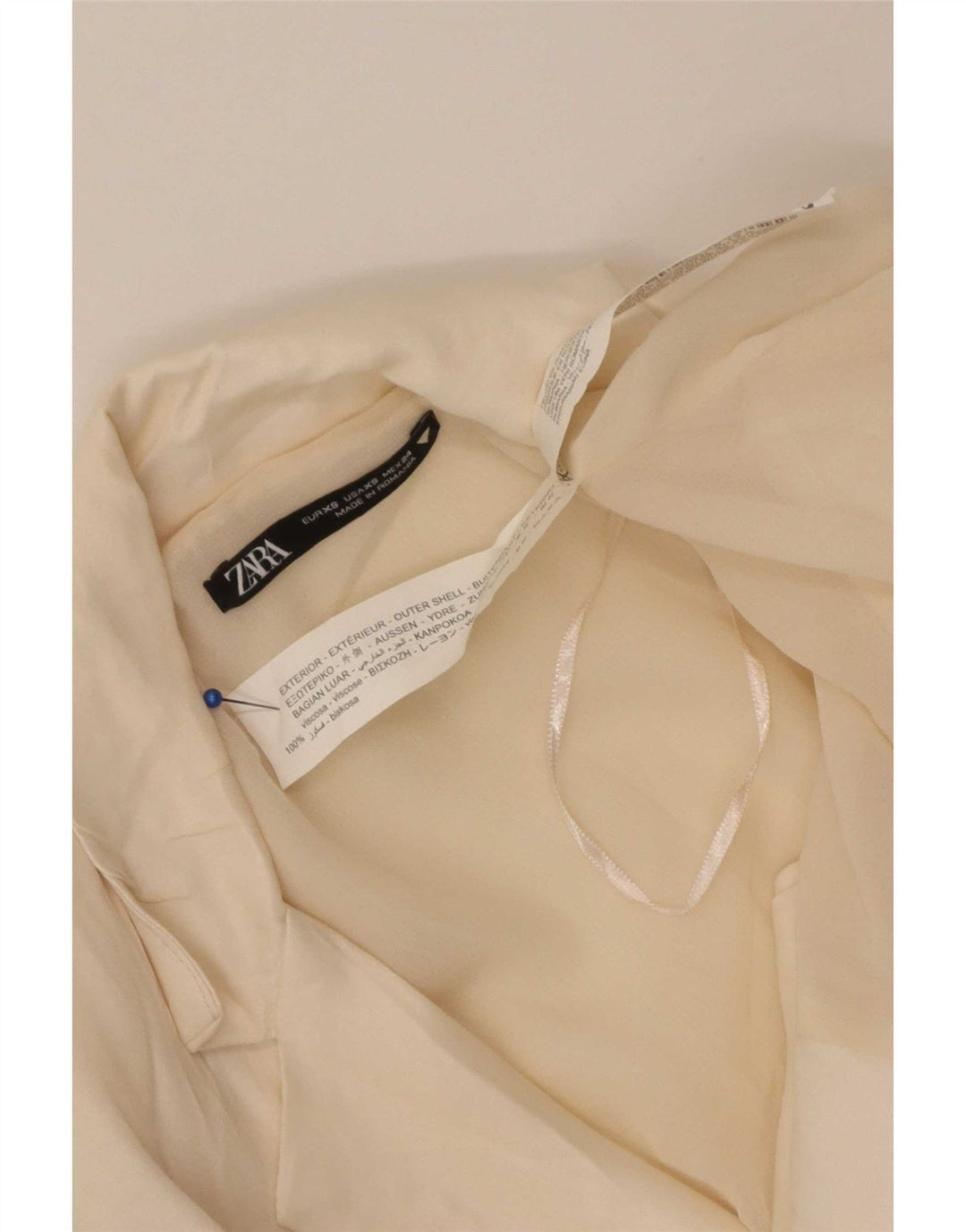 Cappotto Zara da donna UK 6 XS in viscosa bianco sporco