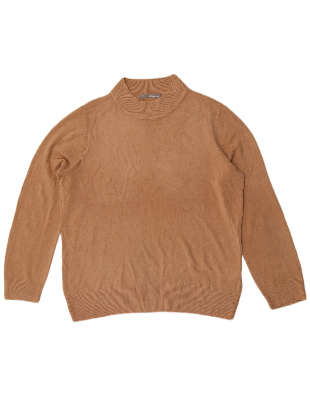 Maglione maglione a collo alto da donna Marks & Spencer UK 16 grande marrone