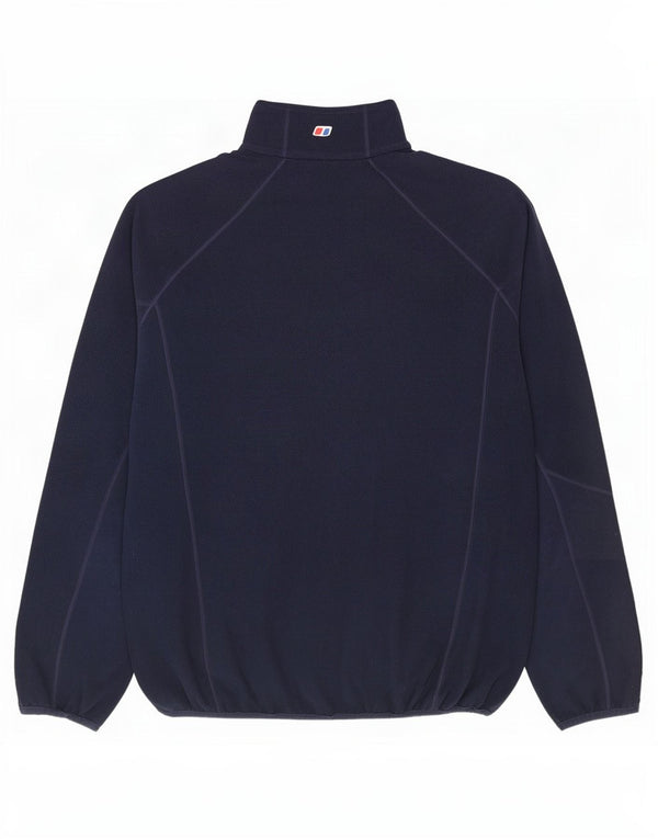Maglione in pile da uomo Berghaus con zip e collo grande in poliestere blu navy