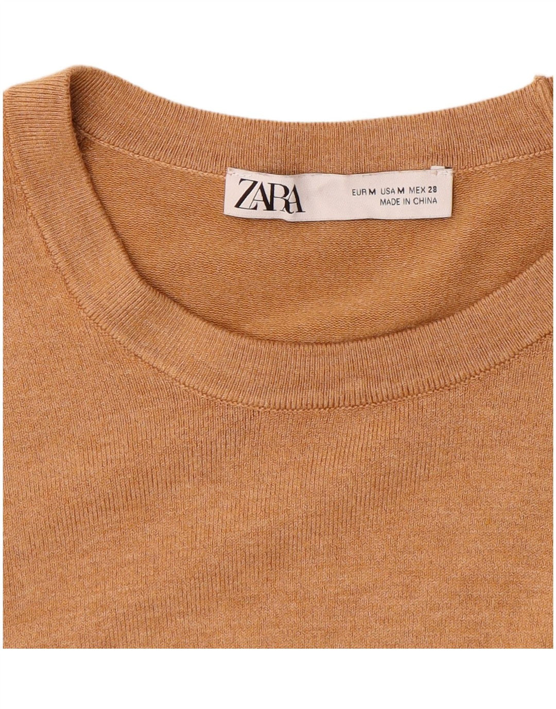 Maglione maglione con scollo a barca da donna Zara UK 12 Beige medio
