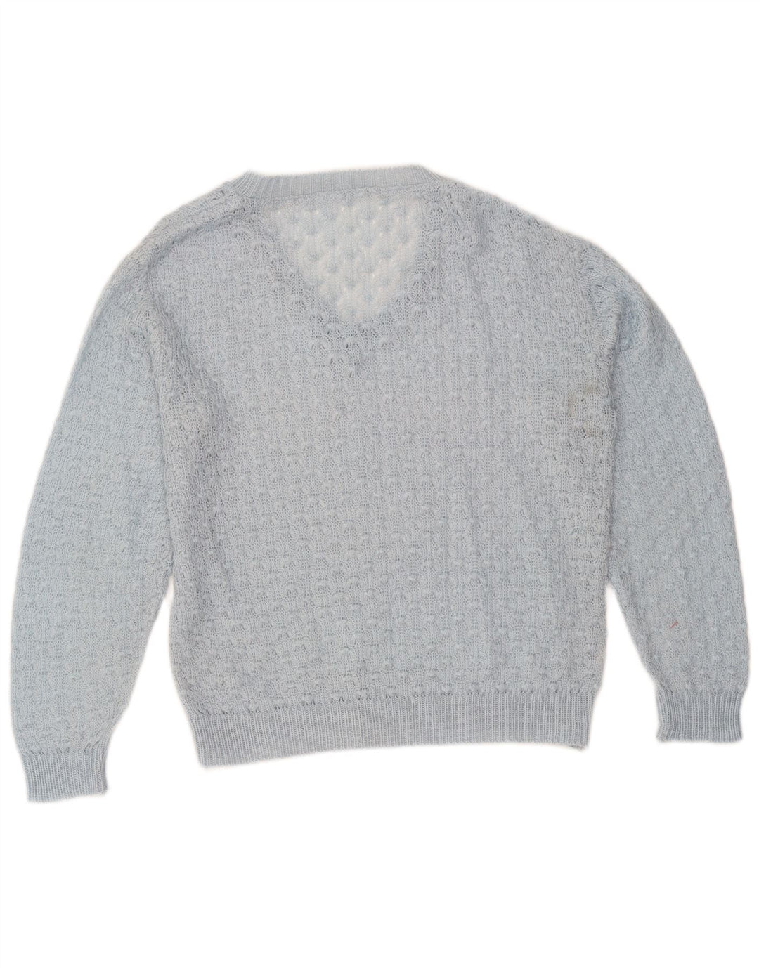 Maglione maglione vintage da donna con scollo a V UK 14 Blu medio
