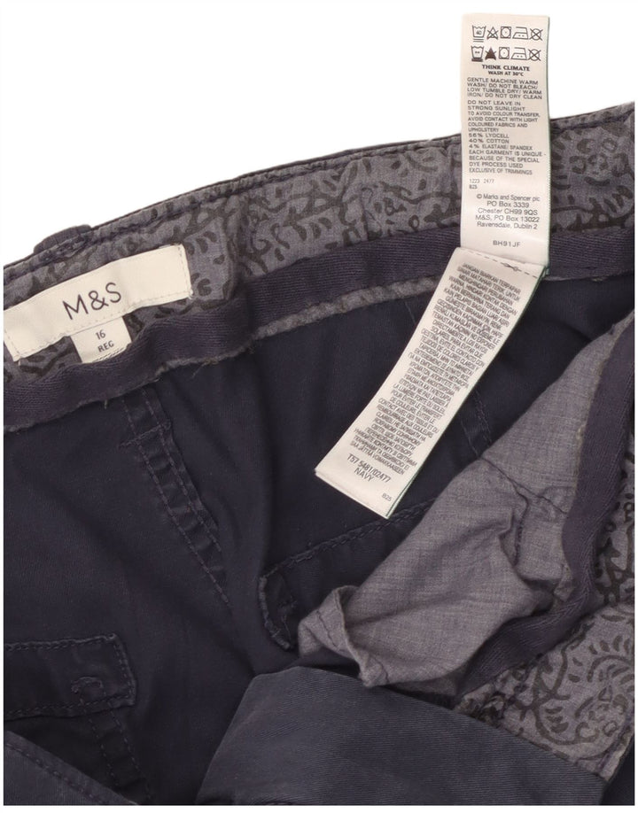 Pantaloni cargo da donna Marks & Spencer US 16 Large W34 L27 Blu Navy