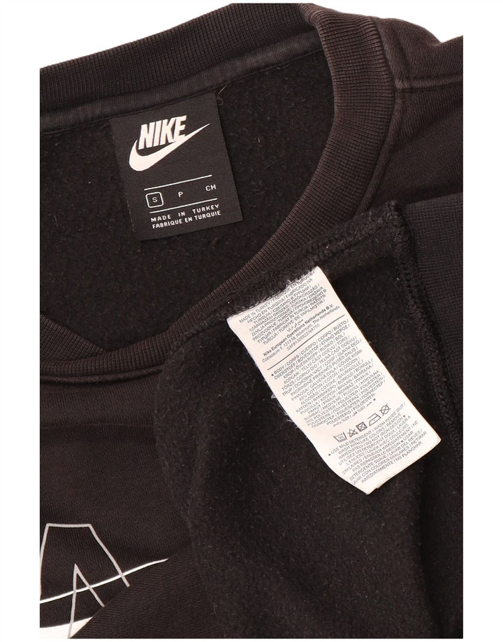 Felpa grafica Nike da uomo, maglione piccolo, cotone nero