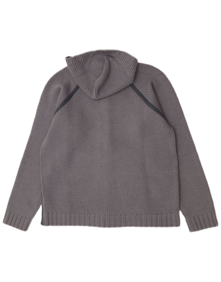 Maglione cardigan con cappuccio da uomo Gas grande lana grigia