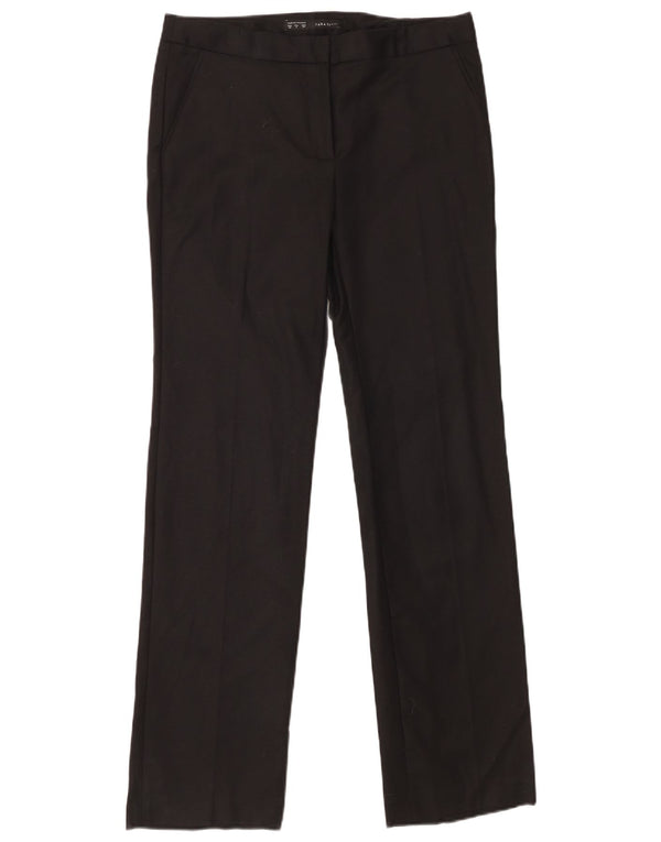 Pantaloni chino dritti da donna Zara EU 38 piccoli W28 L33 cotone nero