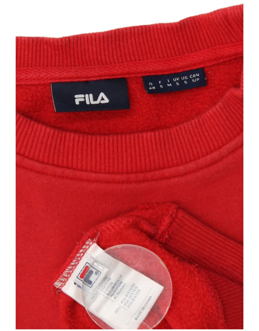 Fila Felpa grafica da uomo Maglione piccolo rosso in cotone color block