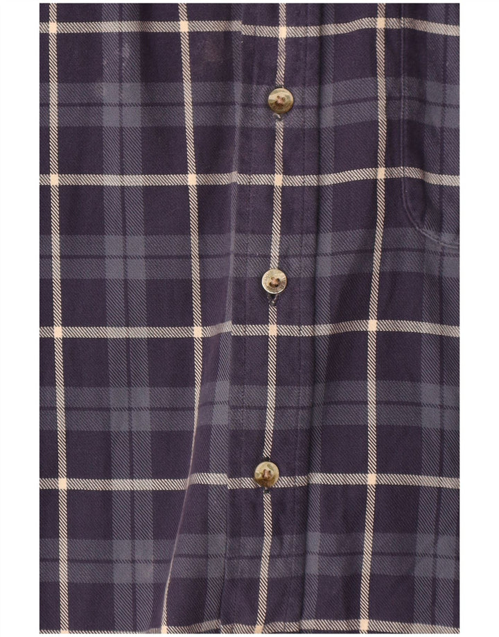 Eddie Bauer Camicia da uomo in flanella di cotone a quadri blu navy grande
