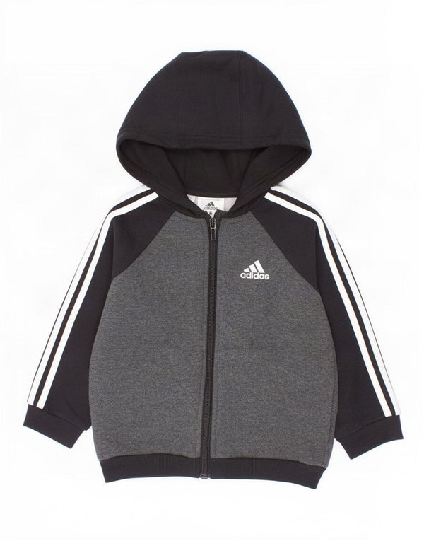 Maglione Adidas da bambino con zip e collo, 12-18 mesi, colore grigio