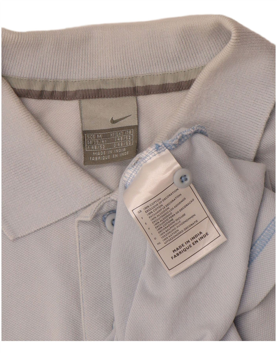 Polo Nike da uomo UK 39/41 cotone blu medio