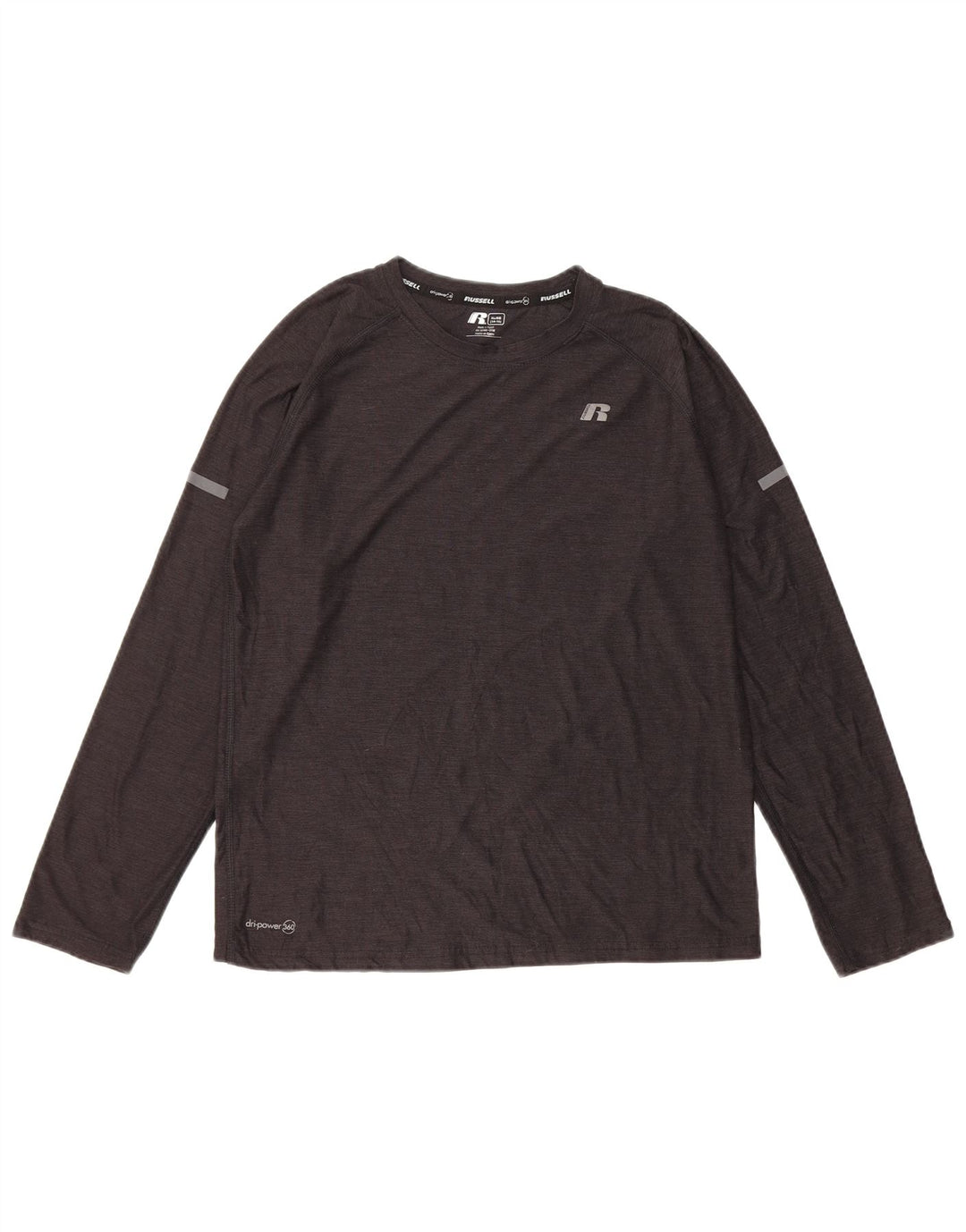 RUSSELL ATHLETIC Maglia Dri-Power da bambino a maniche lunghe 14-15 anni XL Grigia