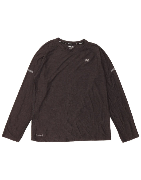 RUSSELL ATHLETIC Maglia Dri-Power da bambino a maniche lunghe 14-15 anni XL Grigia