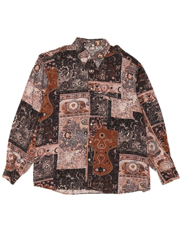 Camicia vintage da uomo patchwork medio multicolore