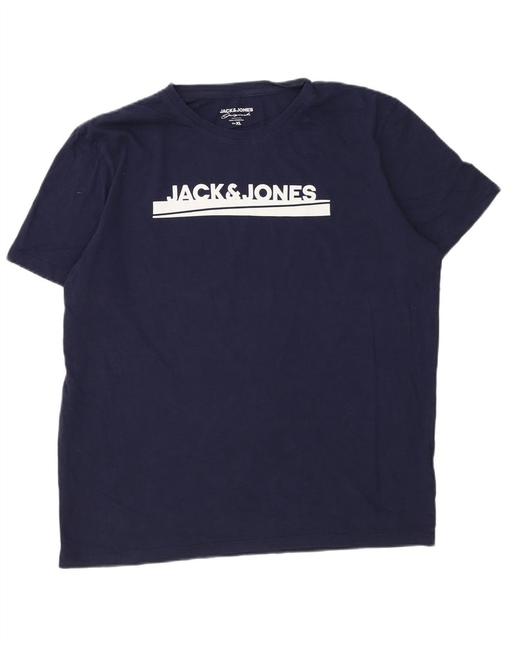 T-shirt grafica da uomo Jack & Jones Top XL Blu navy
