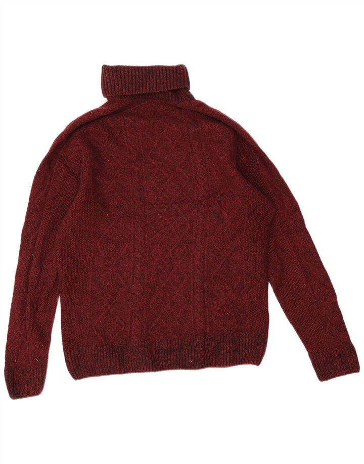 Maglione maglione da uomo a collo alto Lacoste taglia 5 grande in lana bordeaux