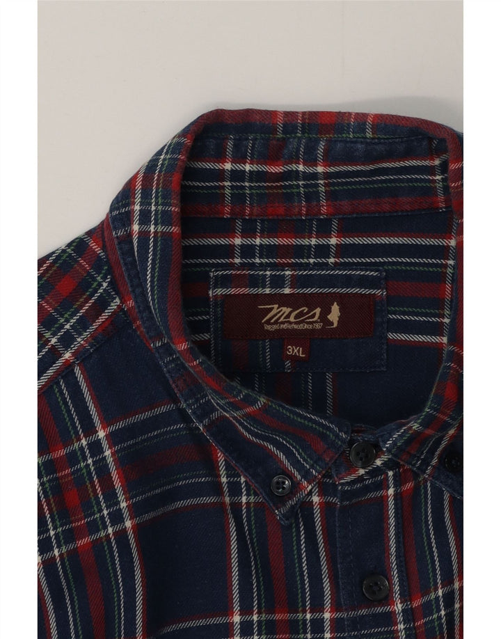 MARLBORO CLASSICS Camicia in flanella da uomo 3XL Cotone scozzese blu navy