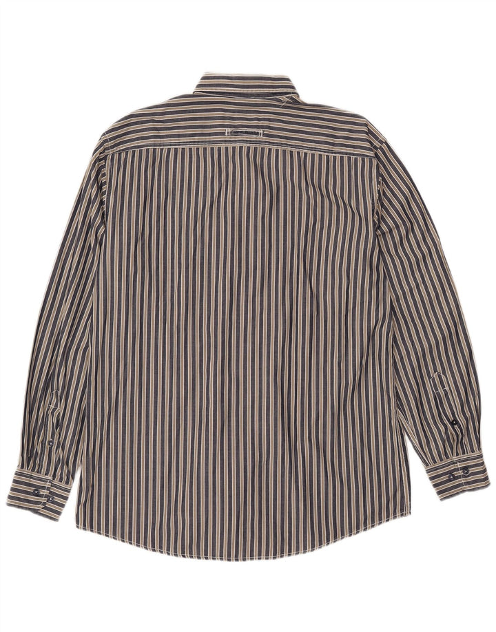 CAMEL ACTIVE Camicia da uomo grande in cotone a righe blu navy