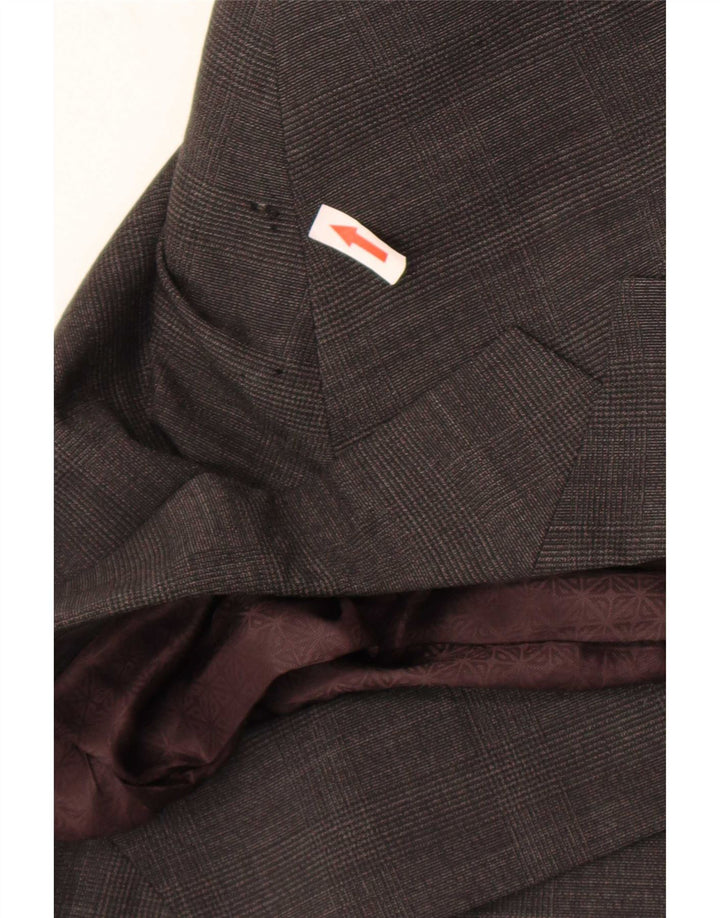 Giacca blazer a 2 bottoni da uomo Marks & Spencer UK 46 XL lana a quadri grigia