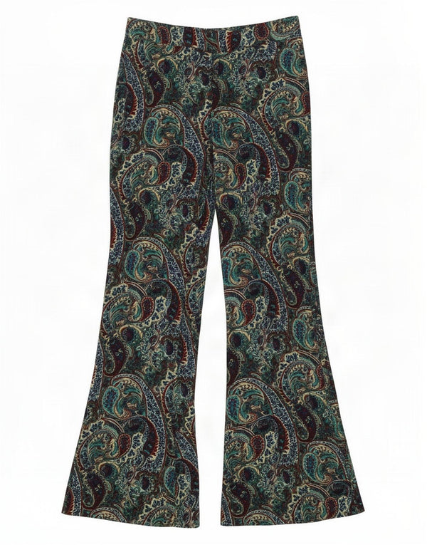 Zara Womens Flare Casual Trousers Medium W28 L32 Multicoloured Paisley