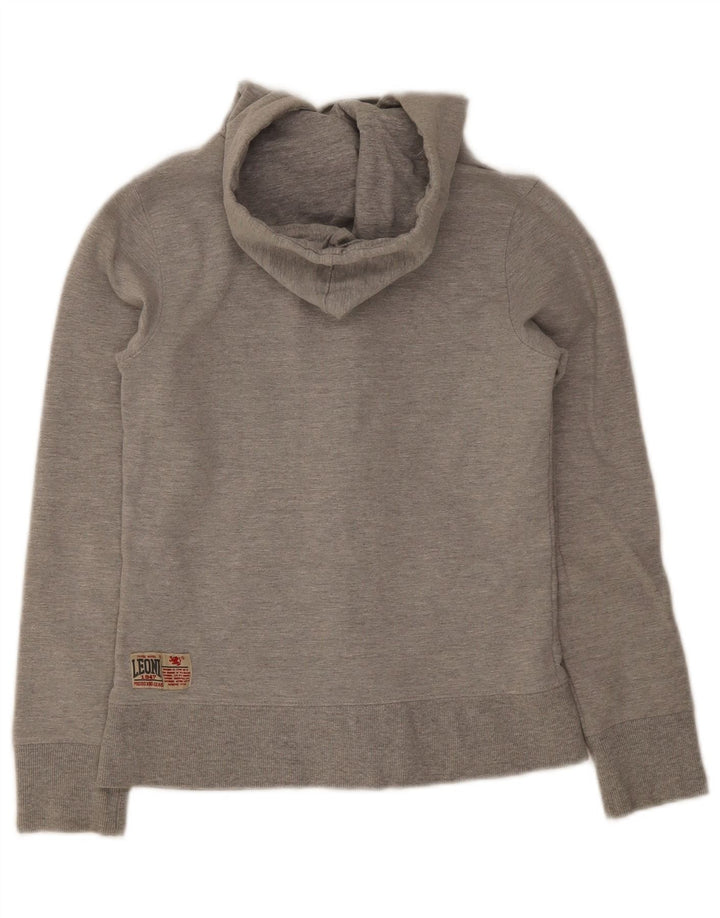 Maglione con cappuccio e zip da donna Leone UK 12 Cotone grigio medio