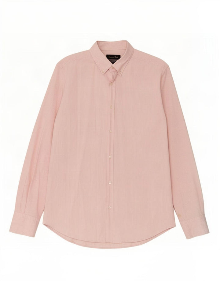 Camicia da uomo Massimo Dutti Gessata rosa medio classica