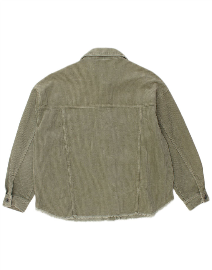 Camicia da donna in velluto a coste con vestibilità ampia ZARA UK 6 XS cotone verde