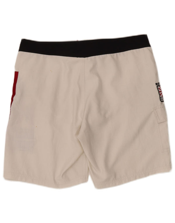 Pantaloncini da bagno grafici da uomo Sundek grandi in poliestere bianco