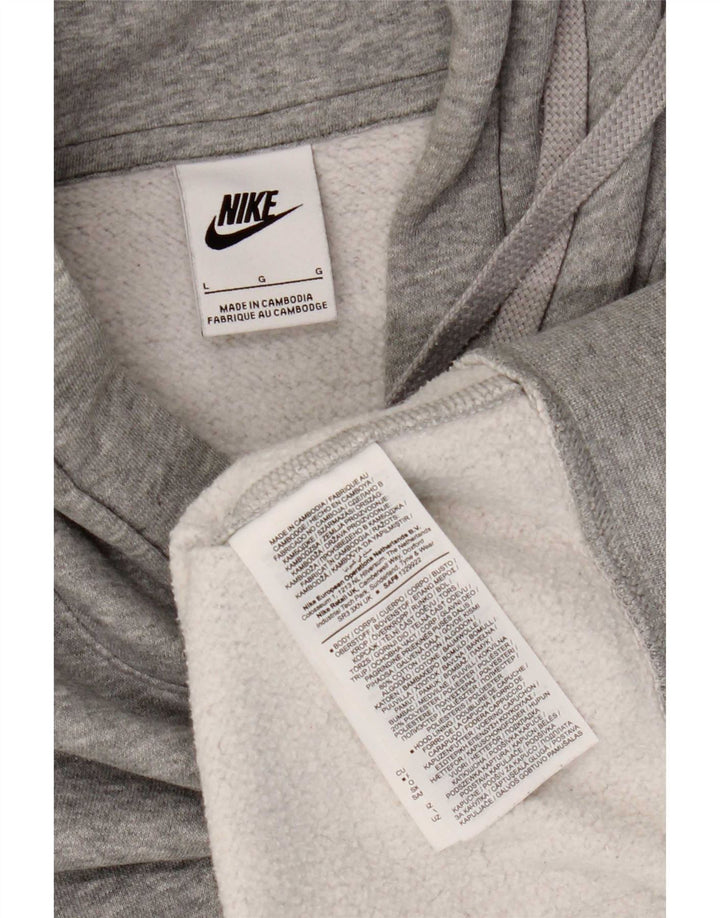 Felpa con cappuccio da uomo Nike Large in cotone chiazzato grigio