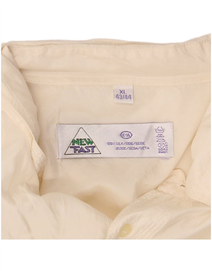 Nuova camicia da uomo veloce taglia 43/44 XL seta bianca