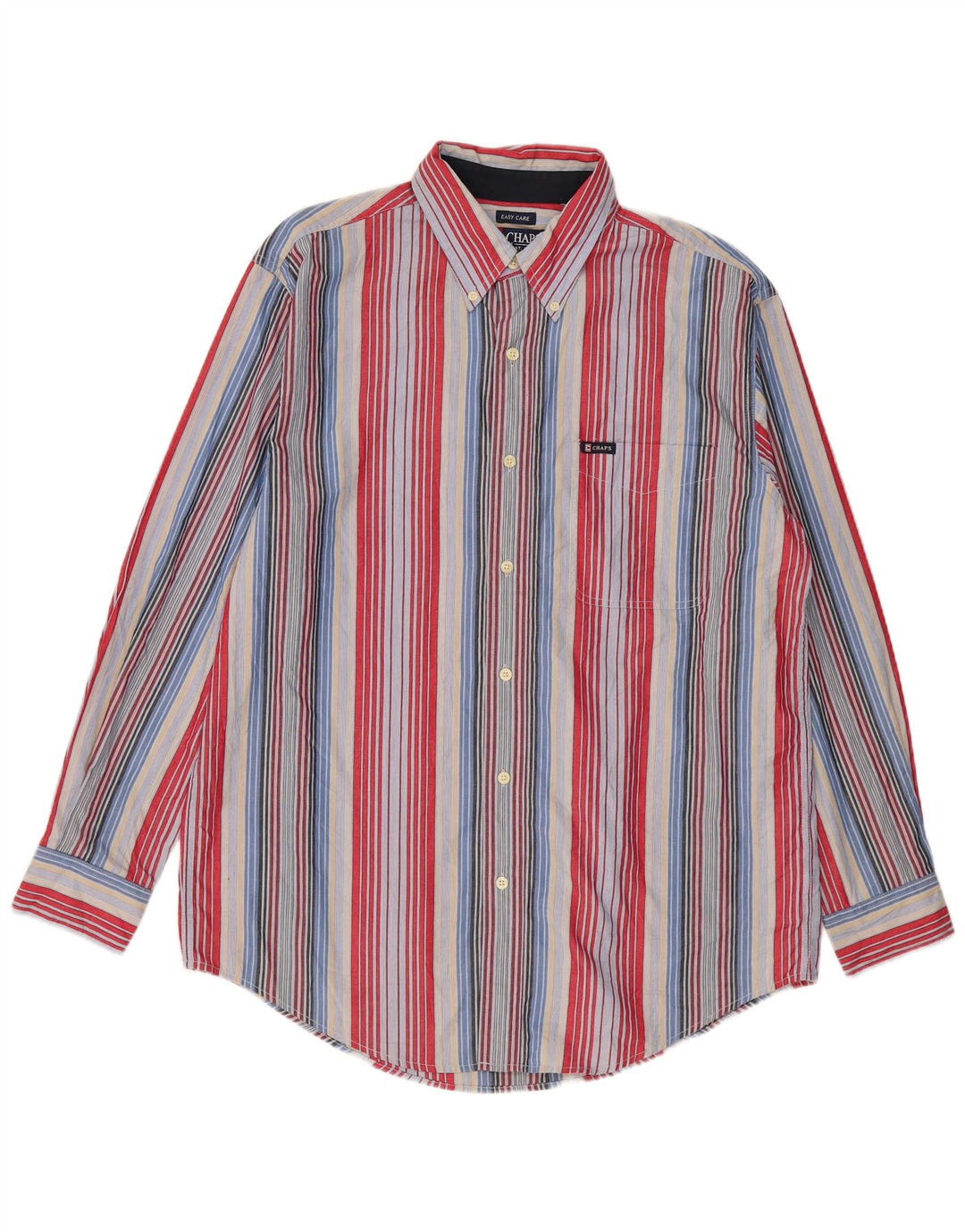 Chaps Camicia da uomo Easy Care in cotone a righe multicolore medio