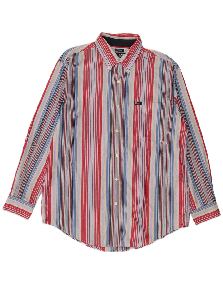 Chaps Camicia da uomo Easy Care in cotone a righe multicolore medio