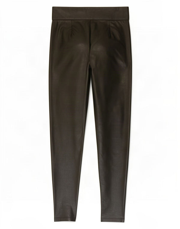 Leggings in ecopelle a vita alta da donna Marks & Spencer UK 10 piccoli verdi