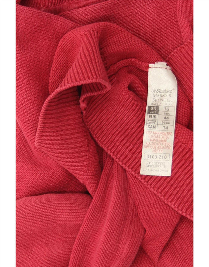 Maglione maglione oversize con scollo a barca da donna Marks & Spencer UK 16 grande rosso