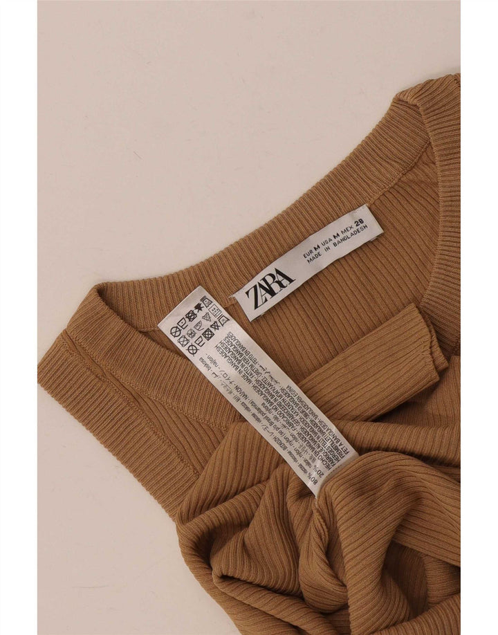 Canotta da donna Zara UK 12 in viscosa marrone medio