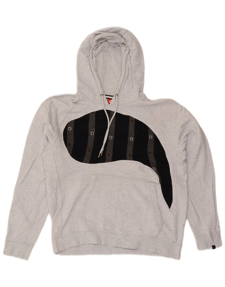 Felpa con cappuccio grafica da donna Nike UK 14 grigio medio chiazzato