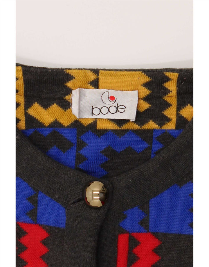 Maglione cardigan corto da donna Bode UK 14 Medio multicolore geometrico
