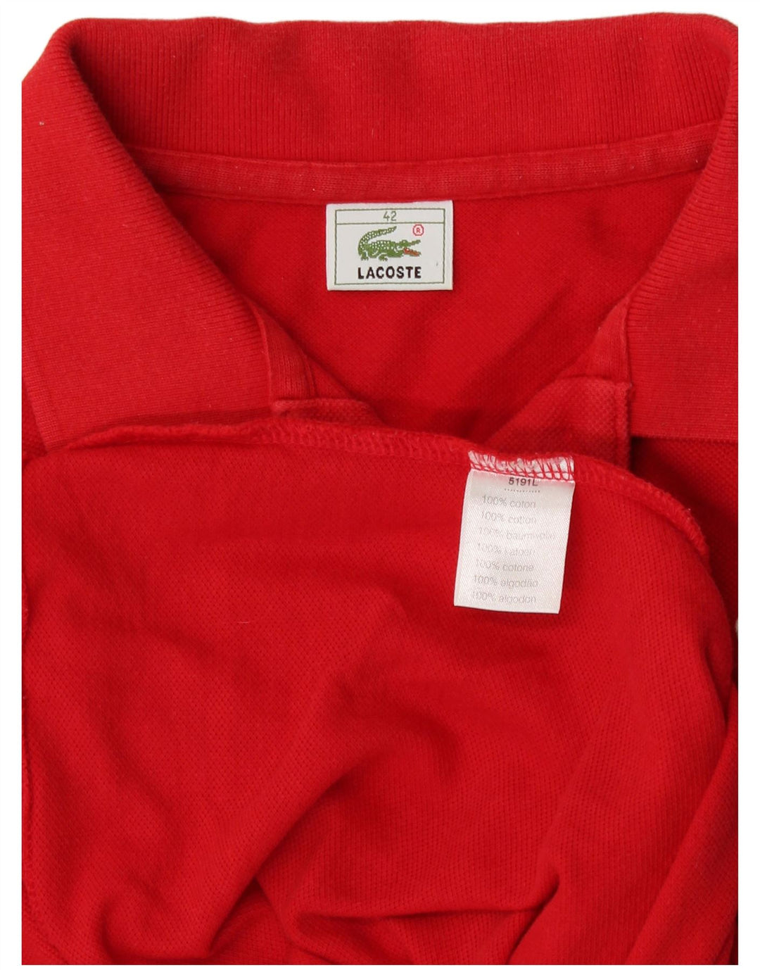 Polo senza maniche da donna Lacoste taglia 42 grande cotone rosso