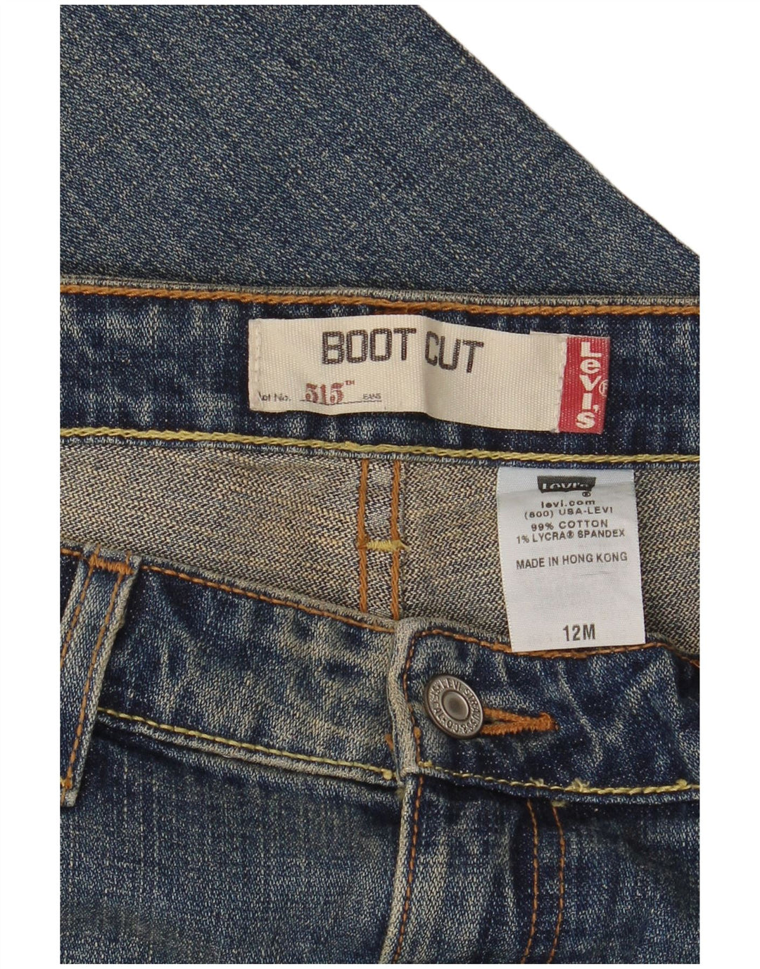 Levi's Donna 515 Bootcut Jeans US 12 Large W32 L30 Cotone Blu