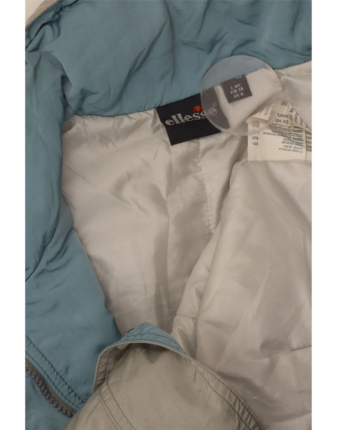 Giacca imbottita oversize con cappuccio da donna Ellesse UK 8 Small Poliammide grigia