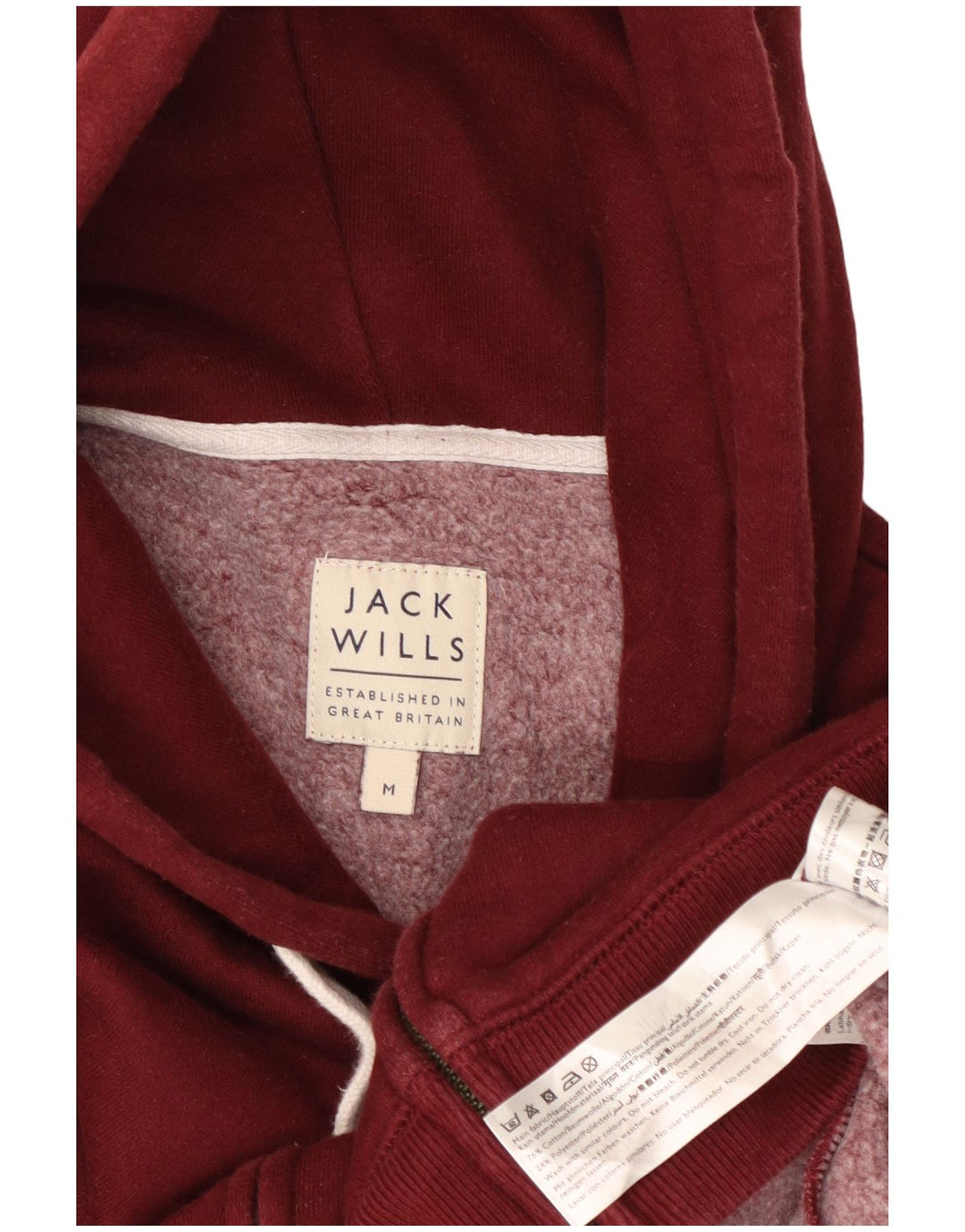 JACK WILLS Felpa con cappuccio e zip da uomo in cotone marrone medio medio