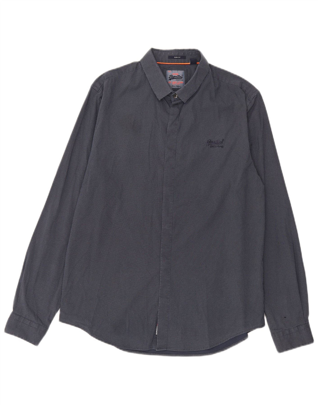 Camicia da uomo slim fit Superdry grande in cotone maculato blu navy