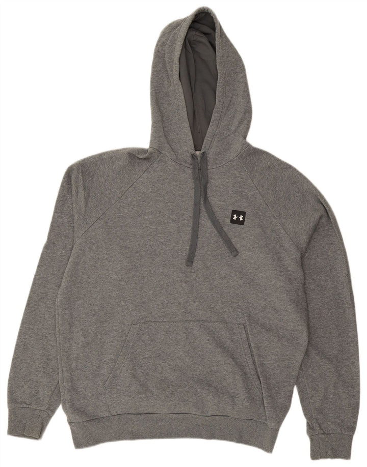 Felpa con cappuccio da uomo UNDER ARMOUR grande cotone chiazzato grigio