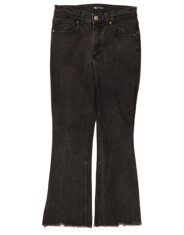 Jeans svasati da donna ZARA EU 38 Small W28 L25 cotone nero