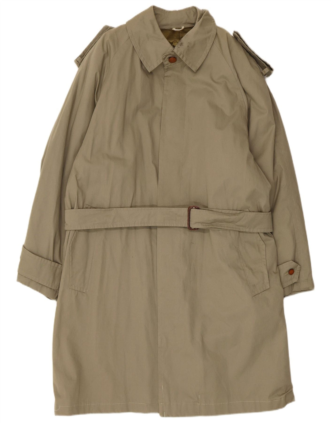 Trench da uomo vintage UK 36 piccolo cotone kaki