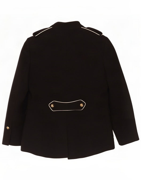 Zara Giacca blazer aperta militare da donna UK 12 Medium Black Poliestere