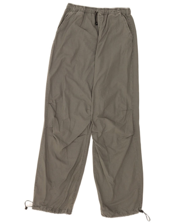 Pantaloni casual a gamba larga da donna Zara EU 34 2XS W24 L30 Cotone a quadri grigi