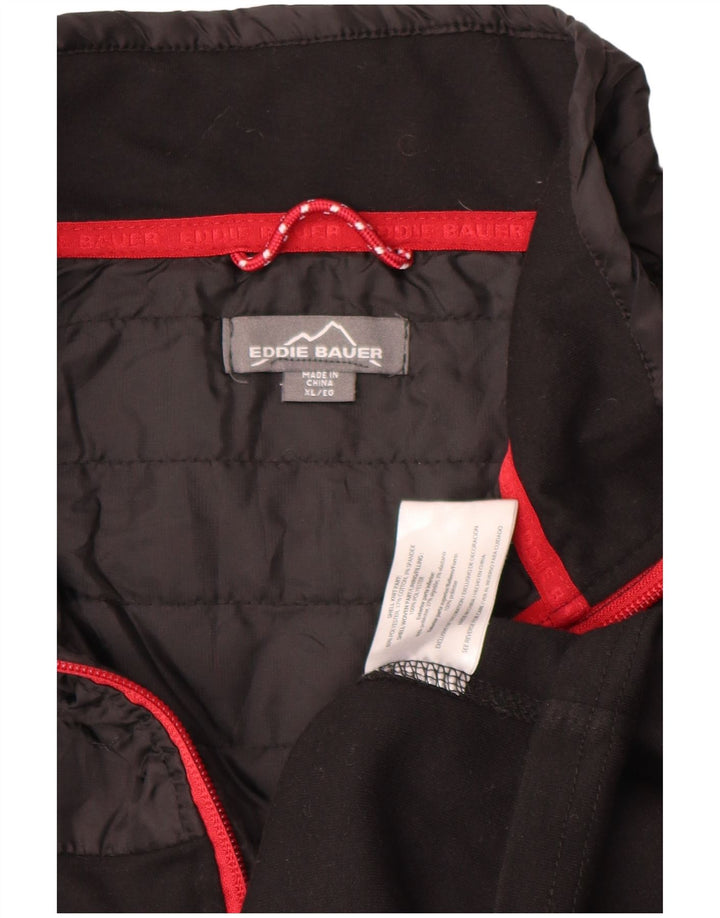 Felpa da uomo con collo con zip Eddie Bauer, maglione XL, poliestere nero