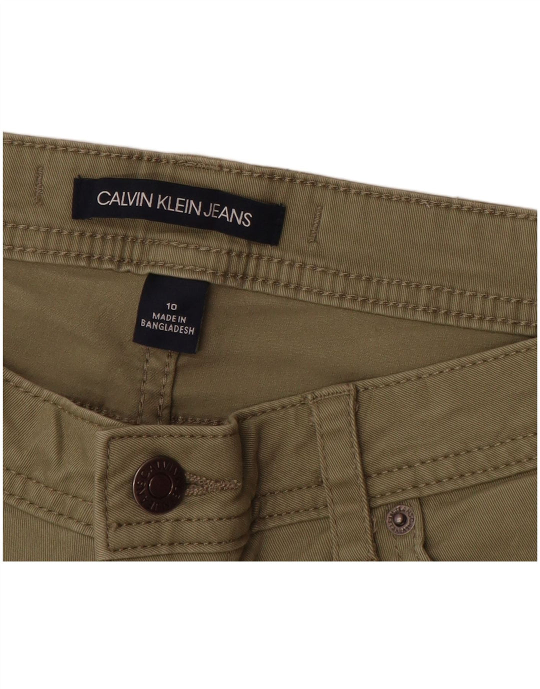 CALVIN KLEIN Pantaloni casual affusolati da donna US 10 Large W30 L27 Verde