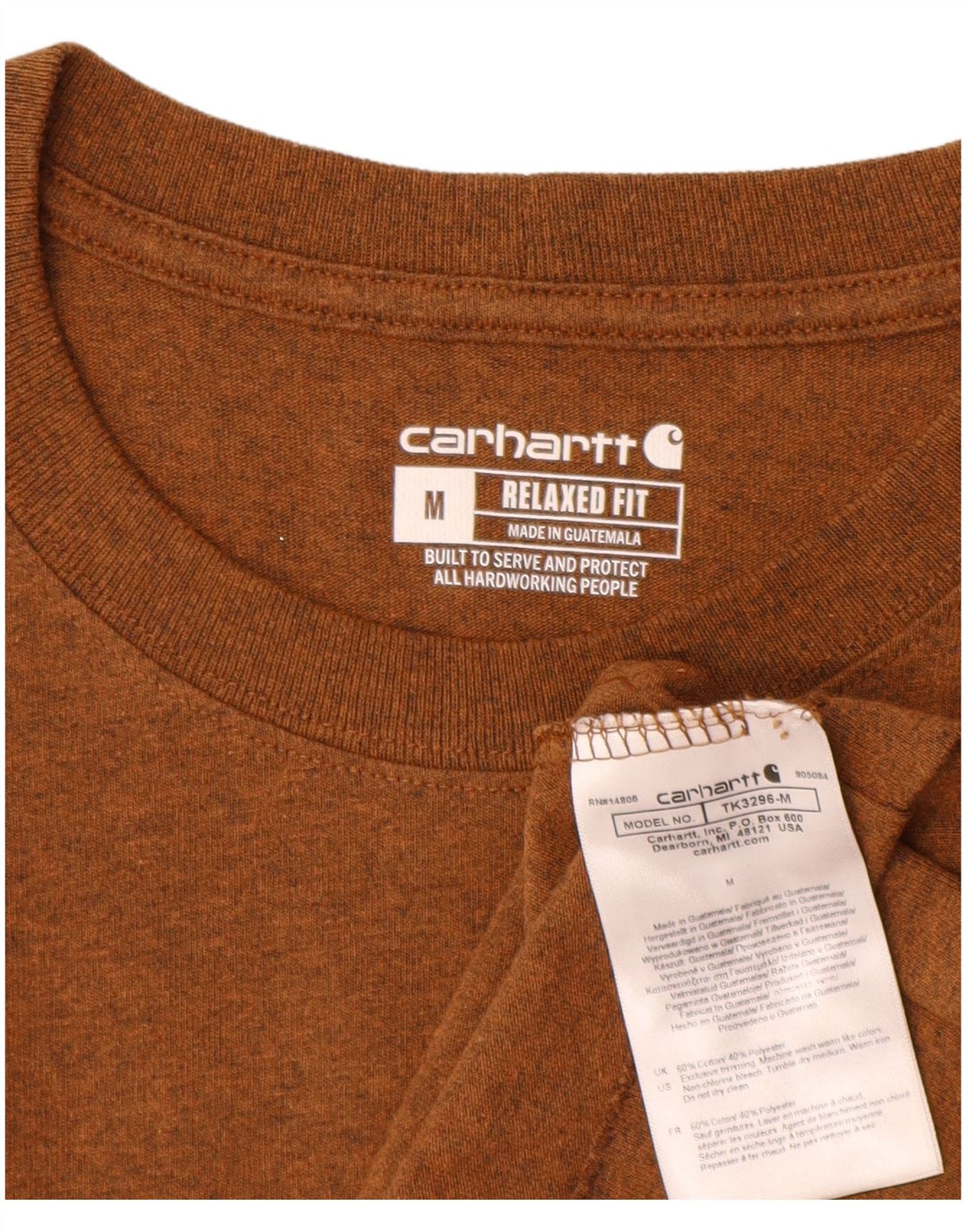 T-shirt da uomo dalla vestibilità comoda CARHARTT, in cotone screziato marrone medio