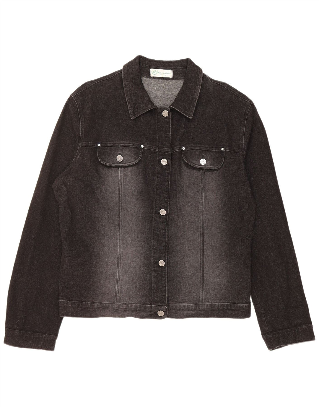 BIANCA MARIA CASELLI Womens Denim Jacket IT 54 2XL Black Cotton